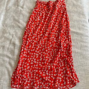 Billabong maxi skirt - red with white and black flowers print.  Size s